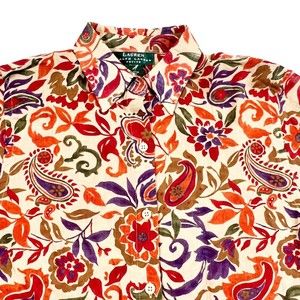 Lauren Ralph Lauren Floral Multicolored Lightweight Cotton Warm Tones Fits PS